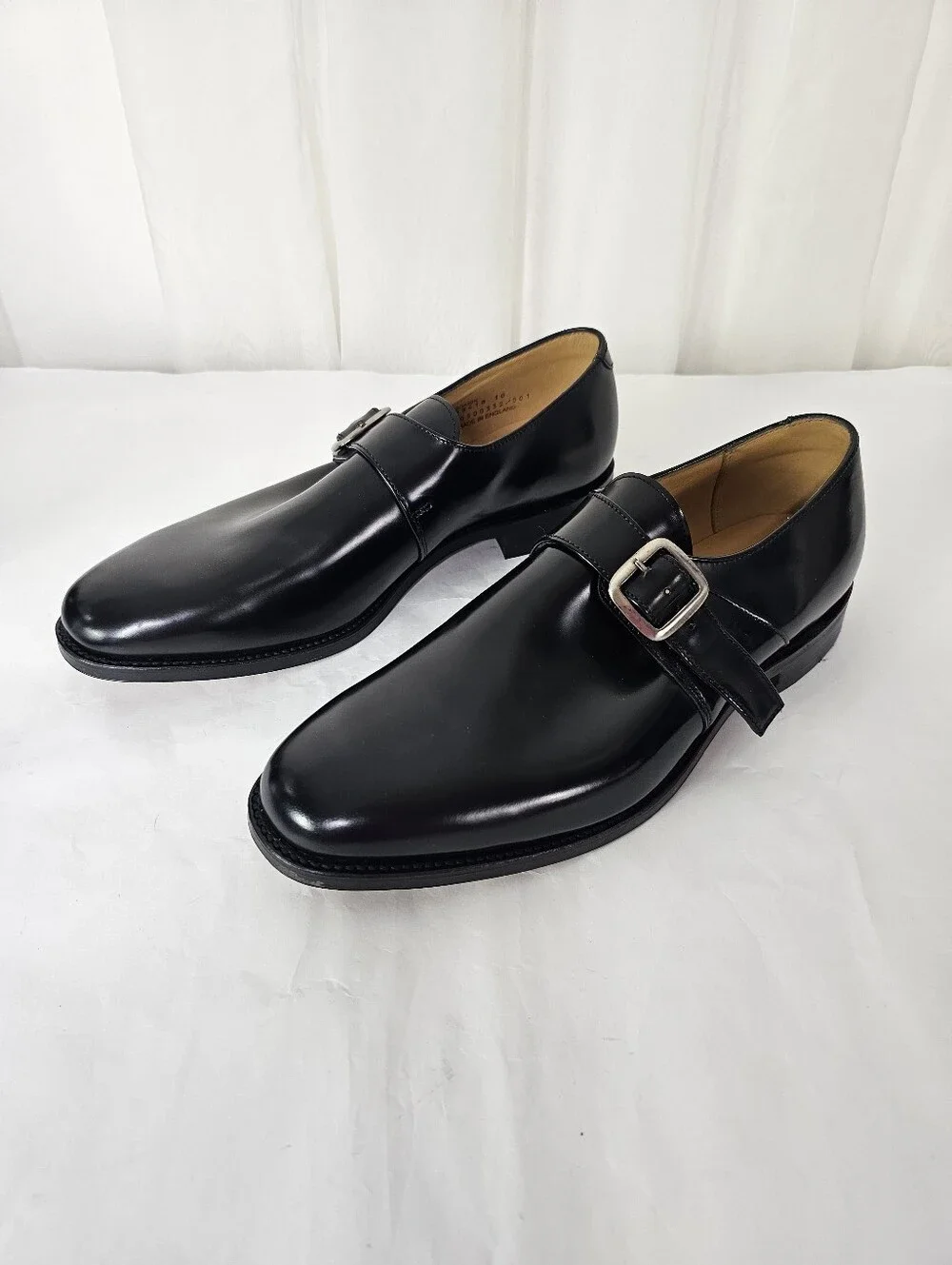 Charles Tyrwhitt Black Leather Single Monk Strap Dress Shoes Size US 10.5/UK 10